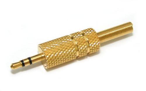 2.5mm Audio Plug Stereo with Spring Gold